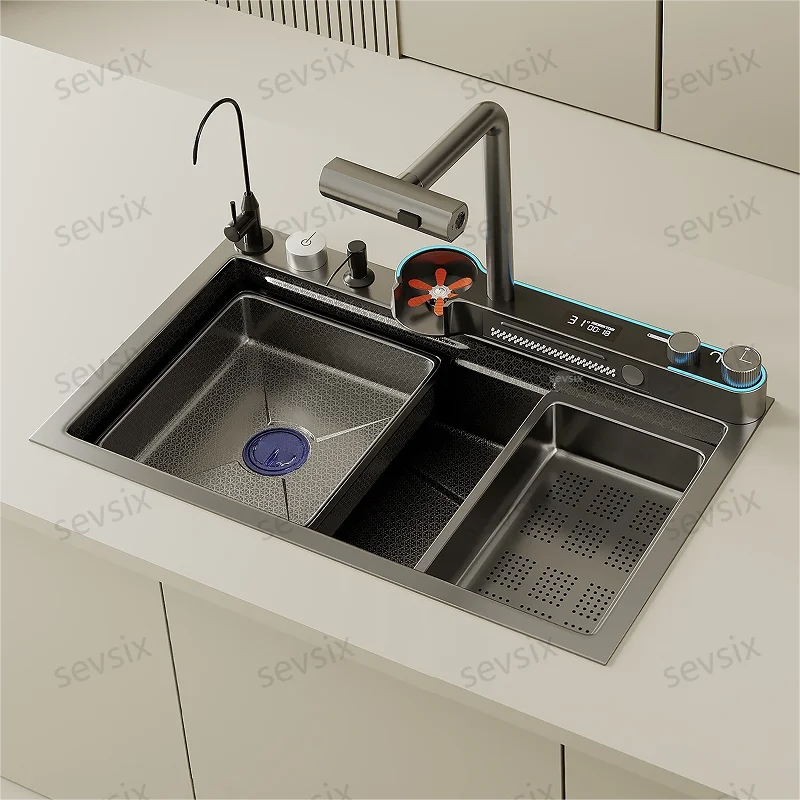 Kitchen Sink 304 Stainless Steel sinks Above Counter or Undermount Installation Single Basin Bar Black Sink Washing Basin
Kitchen Sink 304 Stainless Steel sinks Above Counter or Undermount Installation Single Basin Bar Black Sink Washing Basin
