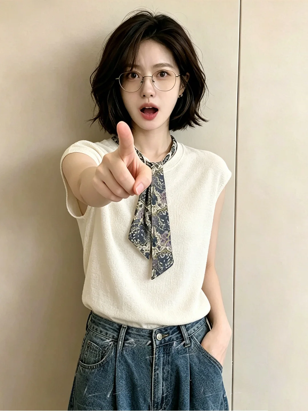 Retro Silk Scarf V-Neck Knitted Sweater Summer Slimming Fashionable Age-Defying Versatile Elegance Top for Women
Retro Silk Scarf V-Neck Knitted Sweater Summer Slimming Fashionable Age-Defying Versatile Elegance Top for Women