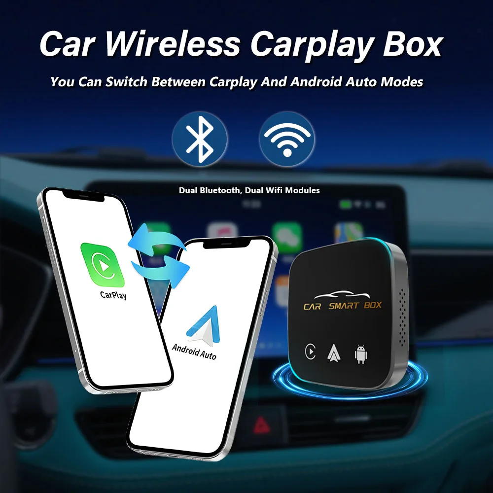 Car-Mounted Wireless CarPlay Box 4-Core Android AI Box for Apple Android Vehicle-Mounted GPS Vehicle Connectivity
Car-Mounted Wireless CarPlay Box 4-Core Android AI Box for Apple Android Vehicle-Mounted GPS Vehicle Connectivity