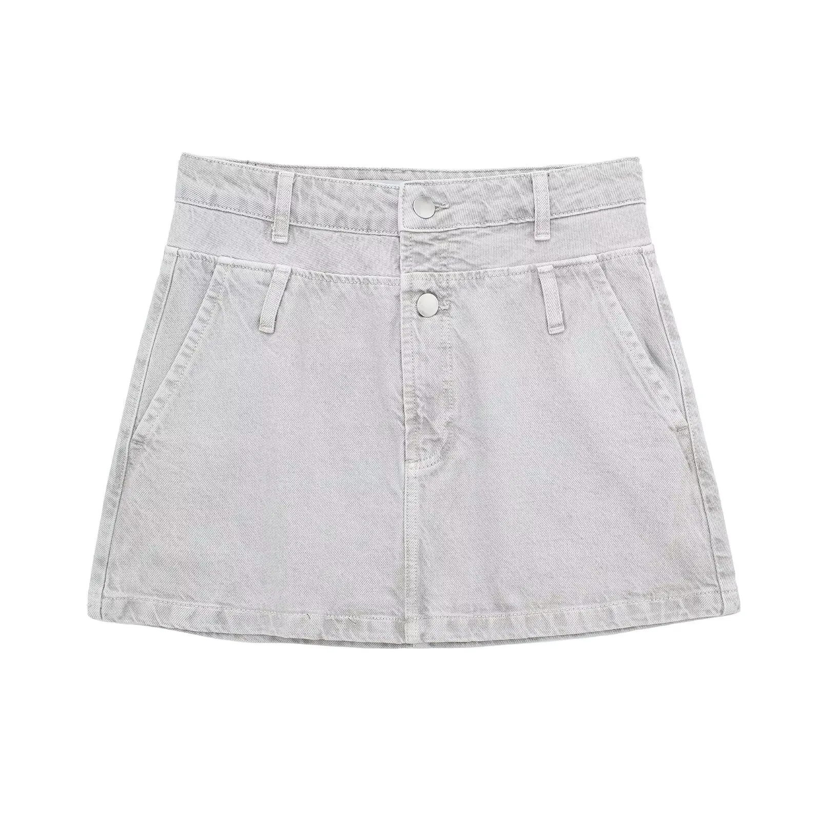 TRAFZA Women Summer Fashion Grey Decoration Pockets Button Zipper Mini Skirts Female Mid-Waist High Streetwear Jeans Skirts TRAF
TRAFZA Women Summer Fashion Grey Decoration Pockets Button Zipper Mini Skirts Female Mid-Waist High Streetwear Jeans Skirts TRAF