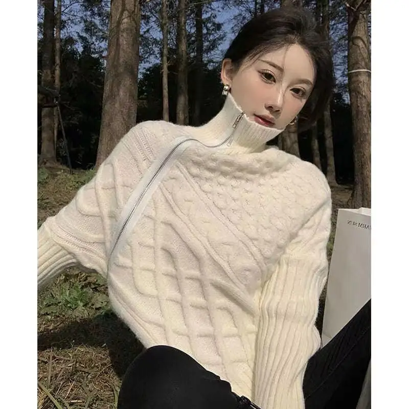 Woman Turtleneck Sweater Long Sleeve Knitted Autumn Female Pullover Fashion Tops Ladies Streetwear Loose G208
Woman Turtleneck Sweater Long Sleeve Knitted Autumn Female Pullover Fashion Tops Ladies Streetwear Loose G208