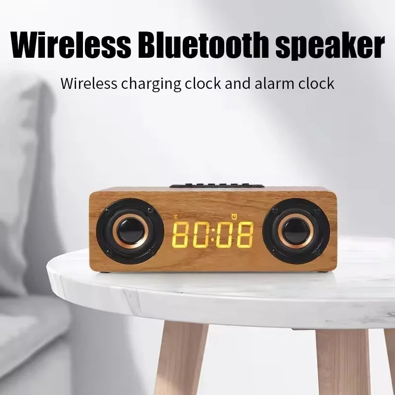 Звуковая колонка с беспроводной зарядкой, деревянная Caixa De Som, Bluetooth-динамик, настольный домашний FM-радио, будильник, портативный звуковой ящик TF/AUX
Звуковая колонка с беспроводной зарядкой, деревянная Caixa De Som, Bluetooth-динамик, настольный домашний FM-радио, будильник, портативный звуковой ящик TF/AUX