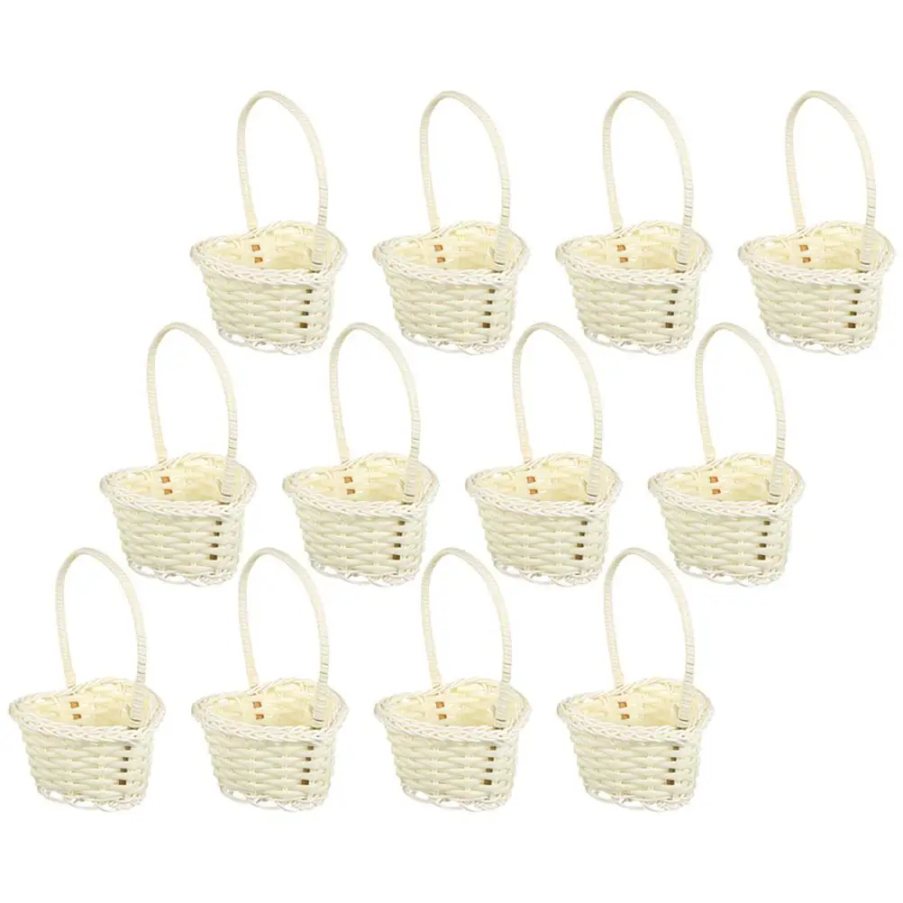 12 White shaped Woven Baskets Plastic Tube Flower Girl Baskets For Weddings Wedding Party Decoration Fruit Storage
12 White shaped Woven Baskets Plastic Tube Flower Girl Baskets For Weddings Wedding Party Decoration Fruit Storage