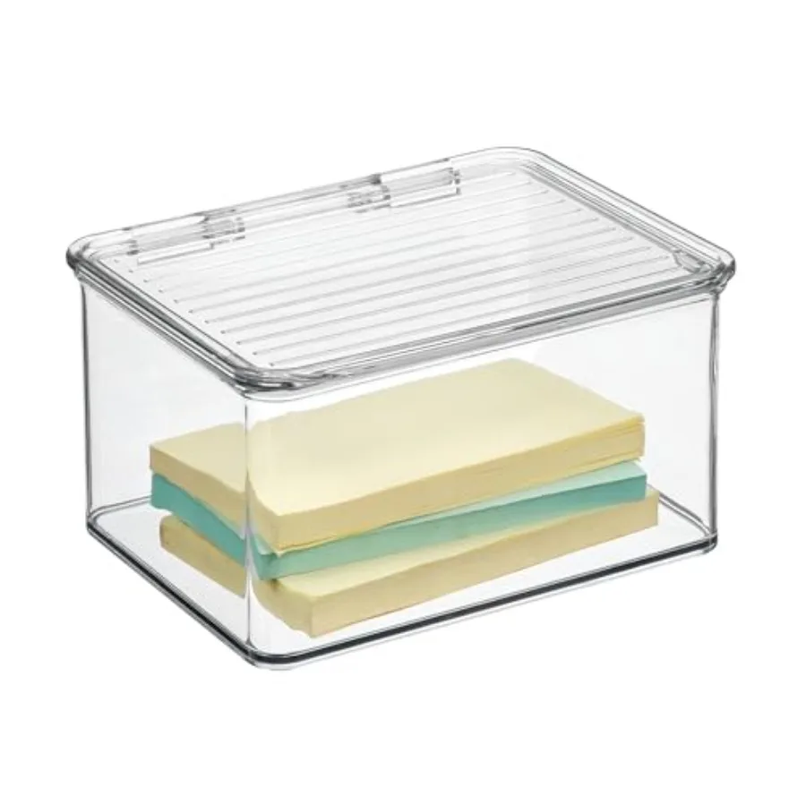 Recycled Plastic Pantry and Kitchen Storage, Freezer and Fridge Organizer Lidded Bin 6.75" x 5.75" x 3.75", Clear
Recycled Plastic Pantry and Kitchen Storage, Freezer and Fridge Organizer Lidded Bin 6.75" x 5.75" x 3.75", Clear