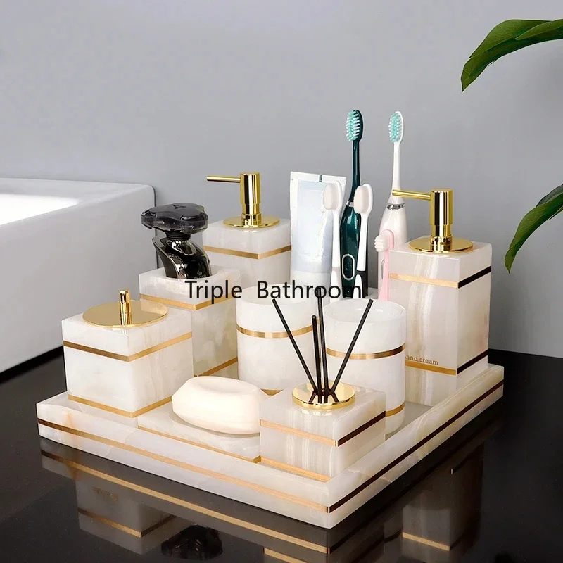 1pc Marble Bathroom Accessories Soap Dispenser Toothbrush Holder Soap Dish, Bathroom Tray, Hotel and Homestay Toiletries
1pc Marble Bathroom Accessories Soap Dispenser Toothbrush Holder Soap Dish, Bathroom Tray, Hotel and Homestay Toiletries