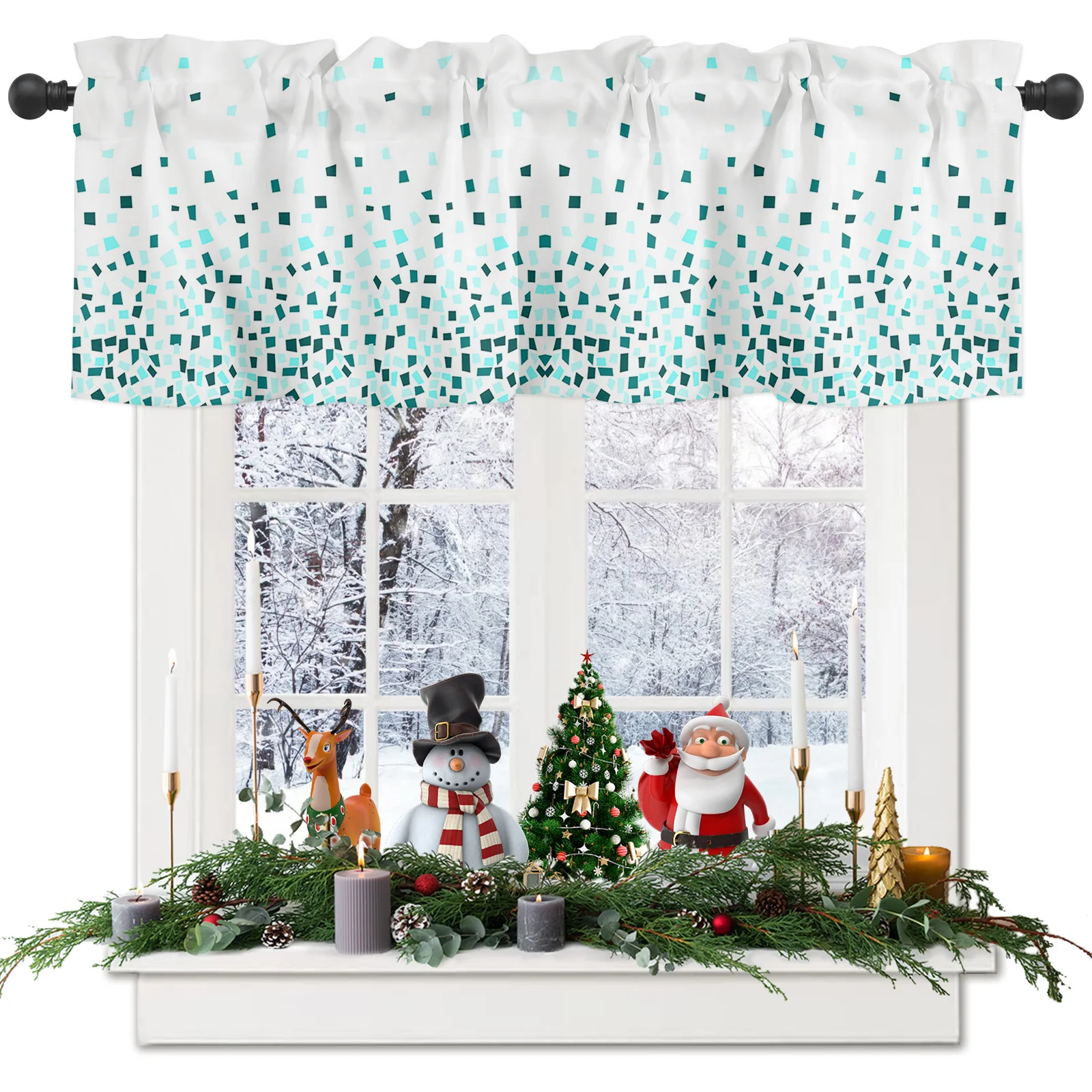 ZEDLIYU Valances for Windows Kitchen Living Room Small Window Valance Ombre Geometry Teal 1 Panel
ZEDLIYU Valances for Windows Kitchen Living Room Small Window Valance Ombre Geometry Teal 1 Panel