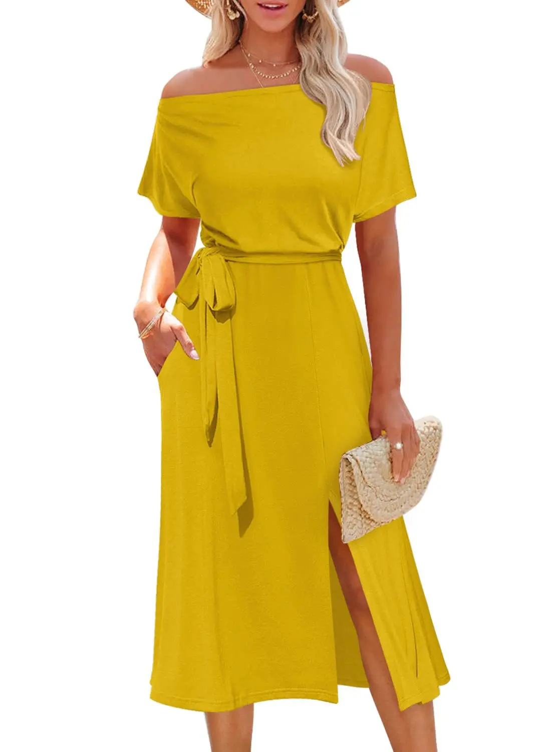 Split Midi Dress Women 2023 Summer Dress for Women Lace Up with Belt Solid Casual Elegant Women's Dresses Party
Split Midi Dress Women 2023 Summer Dress for Women Lace Up with Belt Solid Casual Elegant Women's Dresses Party