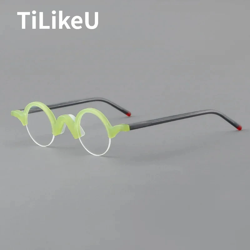 Half Round Acetate Retro Small Frame Eyeglasses Brand Luxury Color Designer Optical Prescription Glasses Frame for Men and Women
Half Round Acetate Retro Small Frame Eyeglasses Brand Luxury Color Designer Optical Prescription Glasses Frame for Men and Women