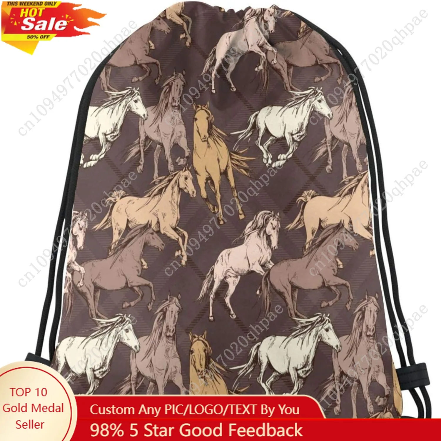 Brown Horse Unisex Drawstring Backpack Bag Sport Gym Travel Sackpack
Brown Horse Unisex Drawstring Backpack Bag Sport Gym Travel Sackpack