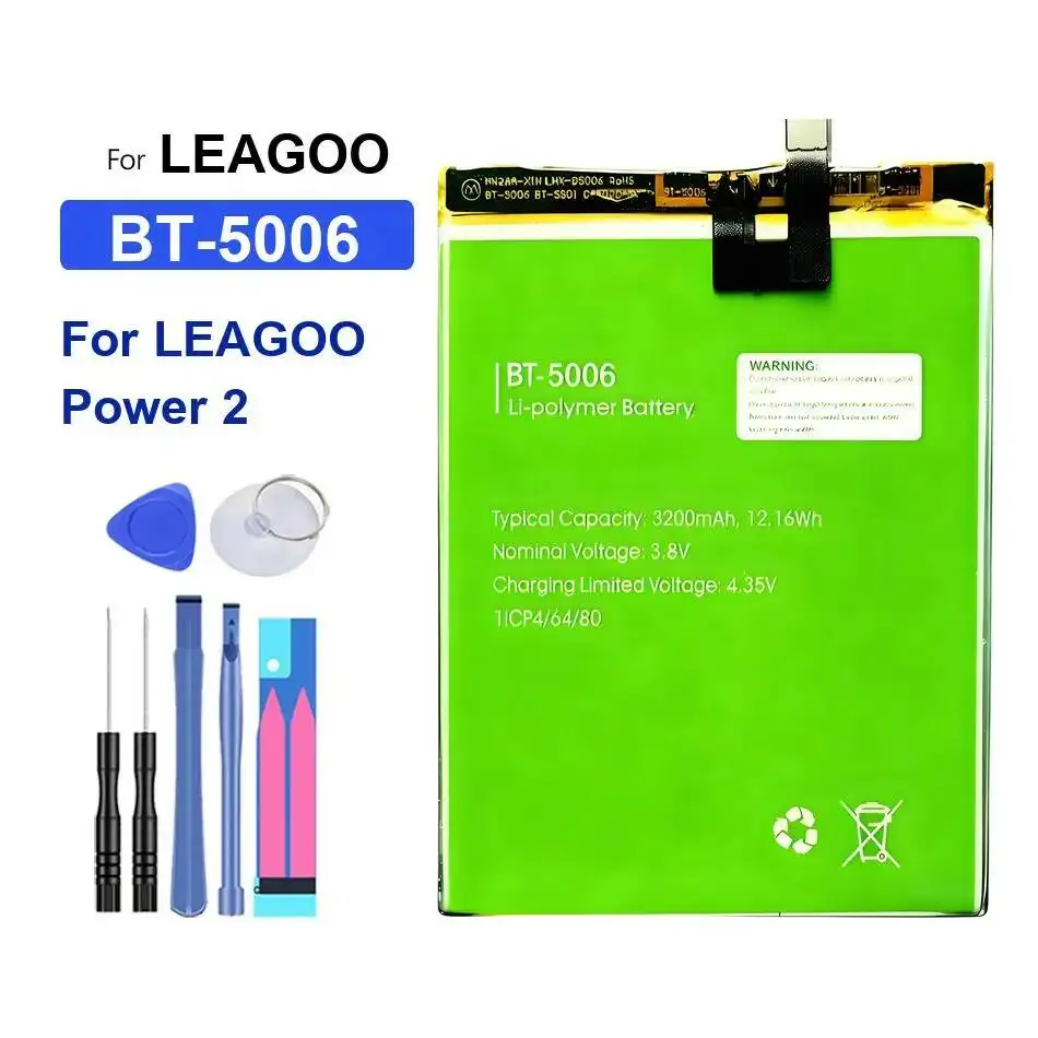 Для Leagoo Power 2, аккумулятор для мобильного телефона, 3200 мАч, легкая замена премиум-класса BT-5006
Для Leagoo Power 2, аккумулятор для мобильного телефона, 3200 мАч, легкая замена премиум-класса BT-5006