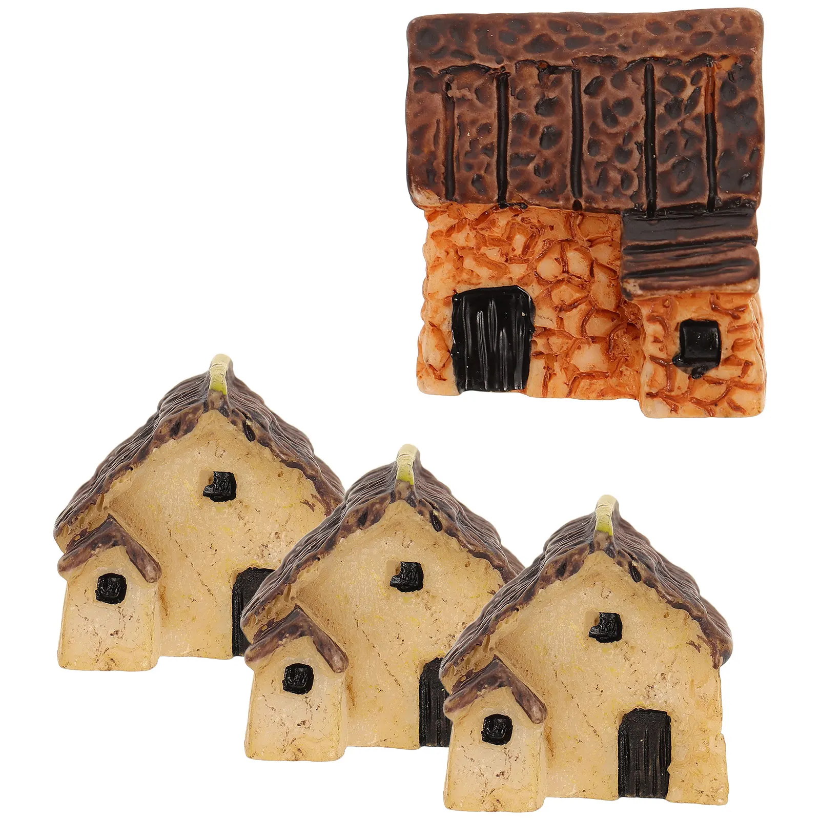 4pcs Miniature Thatched Hut Decorations Fairy Garden Resin Houses Landscaping Accessories Non Fading Durable Patio Desktop Decor
4pcs Miniature Thatched Hut Decorations Fairy Garden Resin Houses Landscaping Accessories Non Fading Durable Patio Desktop Decor