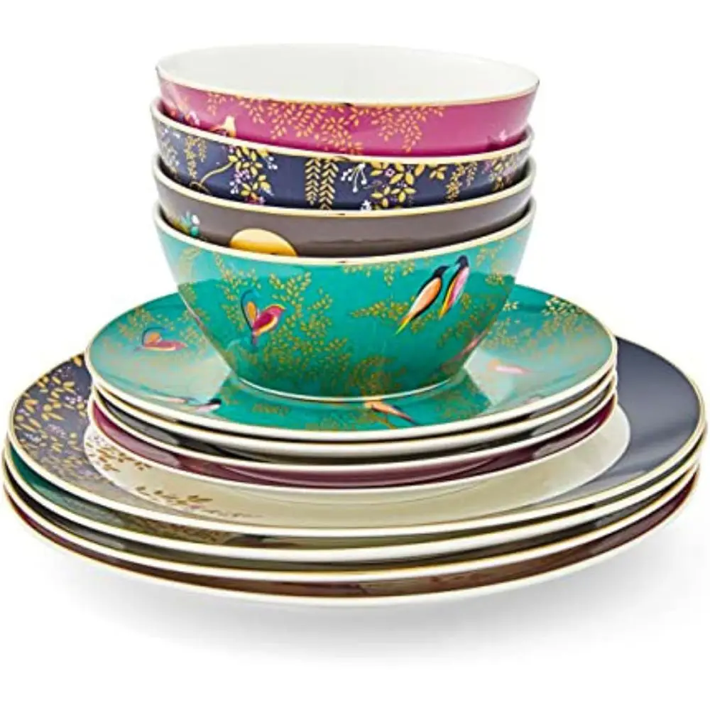 12-Piece Dinnerware Set - Fine China with Vibrant Bird & Floral Art for Afternoon Tea or Dining - Elegant Gift Box with Full Pla
12-Piece Dinnerware Set - Fine China with Vibrant Bird & Floral Art for Afternoon Tea or Dining - Elegant Gift Box with Full Pla