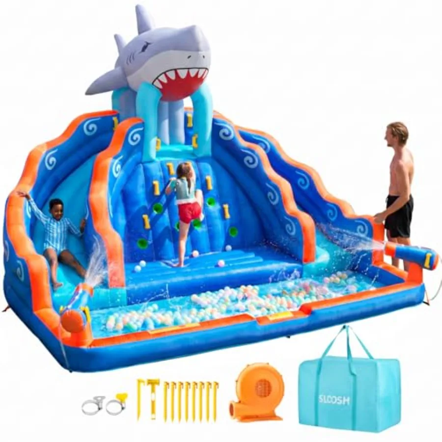 Inflatable Water Slide Park for : Outdoor Backyard Party Use PVC Material Blue and Yellow 6-in-1 with Double Slides Climbing Wa
Inflatable Water Slide Park for : Outdoor Backyard Party Use PVC Material Blue and Yellow 6-in-1 with Double Slides Climbing Wa