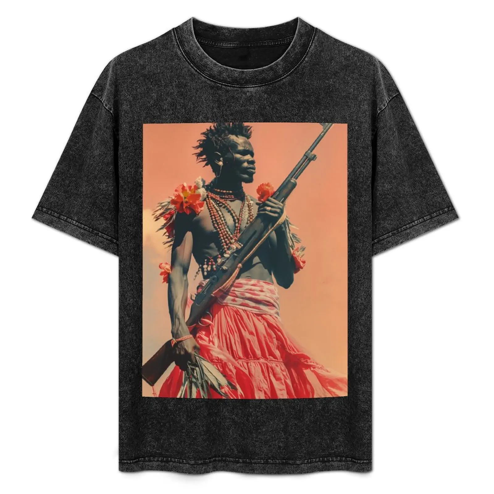 african man with gun T-Shirt Minimalist Casual Short Sleeve Top
african man with gun T-Shirt Minimalist Casual Short Sleeve Top