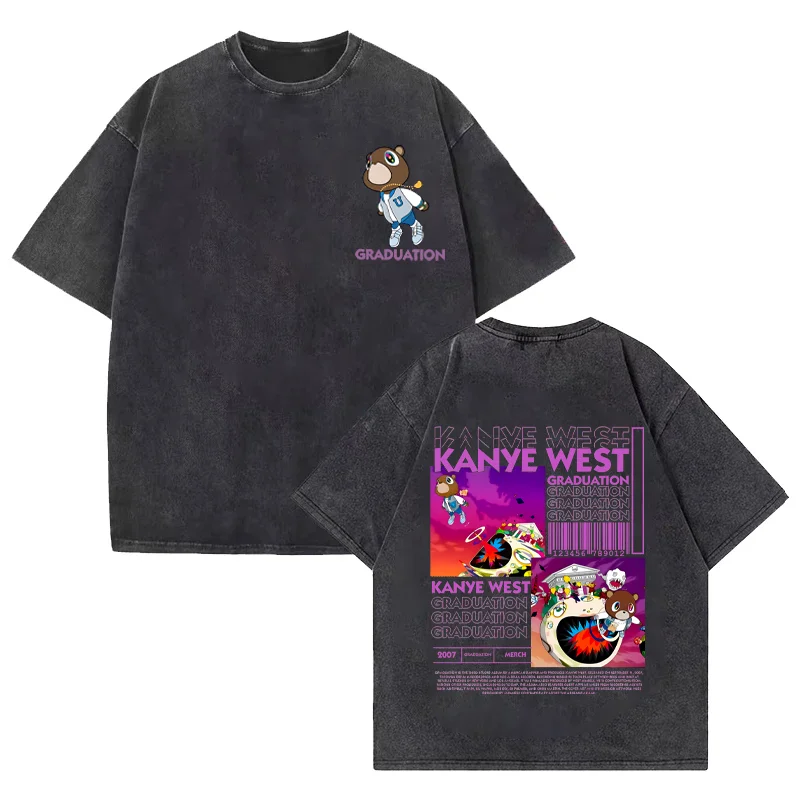 Kanye West Graduation Bear Vintage Washed Graphics T shirt Men Women Hip Hop streetwear funny Cute short sleeve Cotton clothes
Kanye West Graduation Bear Vintage Washed Graphics T shirt Men Women Hip Hop streetwear funny Cute short sleeve Cotton clothes