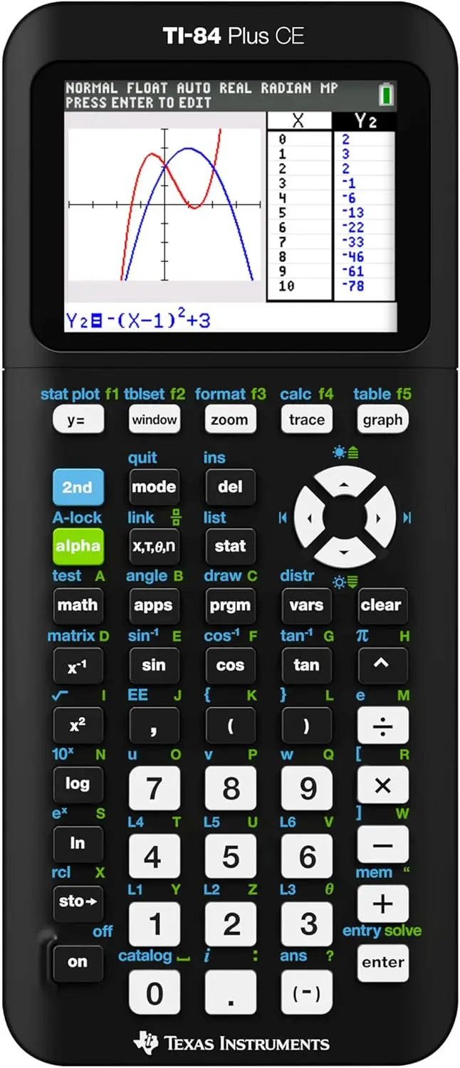 Color Graphing Calculator with High-Resolution Display, Rechargeable Battery, Preloaded Apps, Black
Color Graphing Calculator with High-Resolution Display, Rechargeable Battery, Preloaded Apps, Black