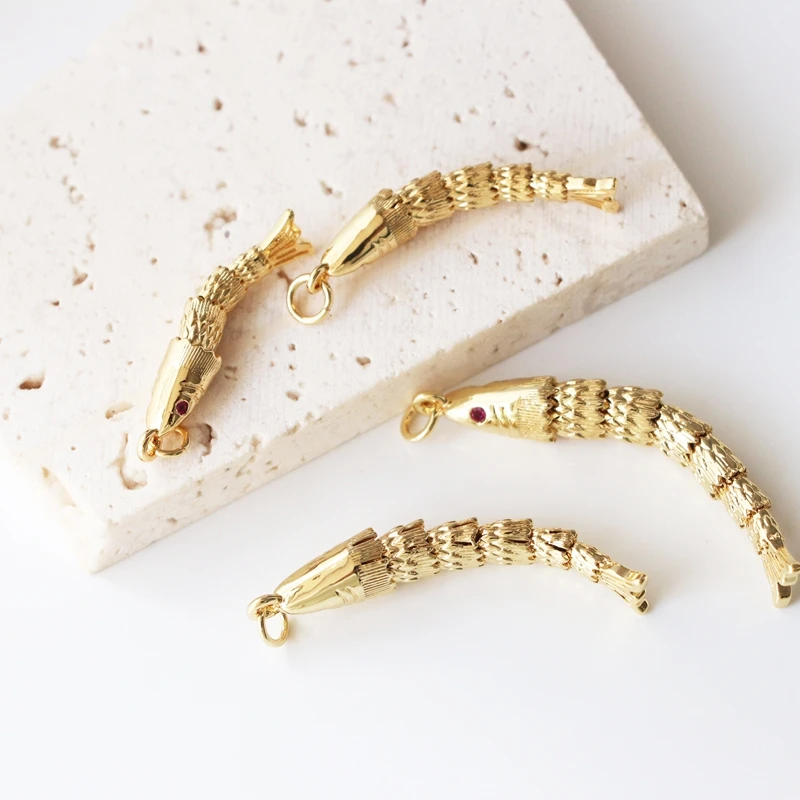 5Pcs/New Brass Fish Charm Pendants Ocean Jewelry Pendants Pave Red Zircon Movable Charms Pendants For Necklace Jewelry Making
5Pcs/New Brass Fish Charm Pendants Ocean Jewelry Pendants Pave Red Zircon Movable Charms Pendants For Necklace Jewelry Making