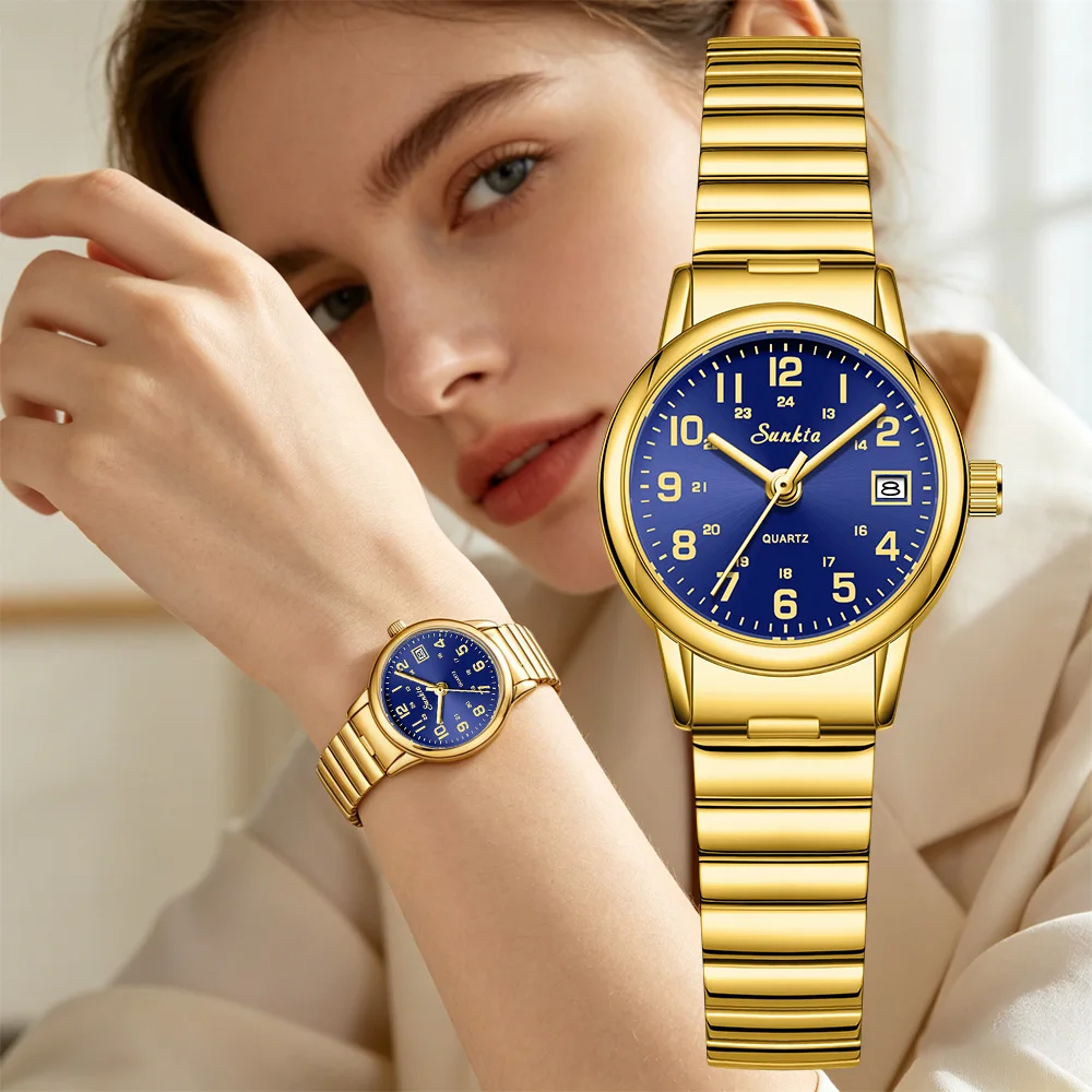 SUNKTA Watch Women New Fashion Luxury Stainless Steel Wristwatch Bracelet Simple Golden Waterproof Luminous Ladies Watches
SUNKTA Watch Women New Fashion Luxury Stainless Steel Wristwatch Bracelet Simple Golden Waterproof Luminous Ladies Watches
