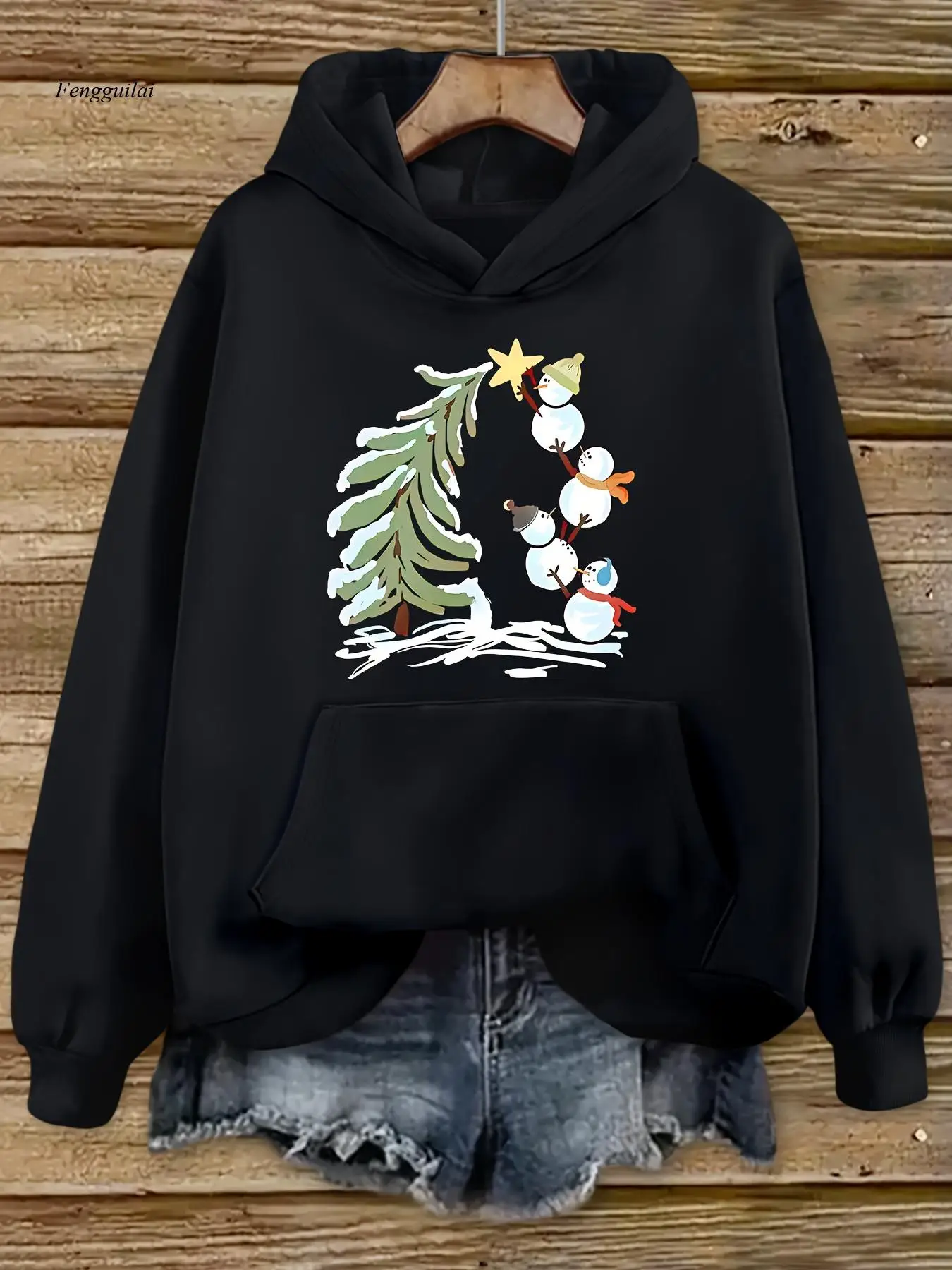 Витая Рождественская елка Снеговик Модная универсальная повседневная толстовка с капюшоном | Длинный рукав, свободный крой
Витая Рождественская елка Снеговик Модная универсальная повседневная толстовка с капюшоном | Длинный рукав, свободный крой