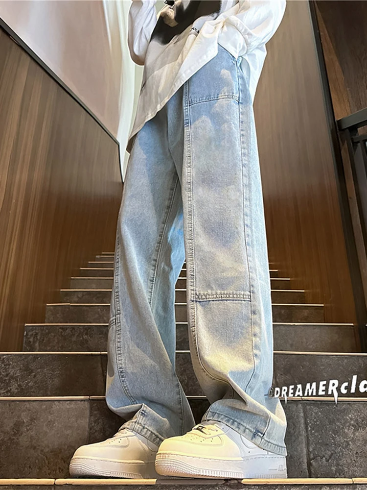 Мужские джинсы свободного кроя в американском стиле, модные, повседневные, прямые, длинные брюки, универсальные, с широкими штанинами, рабочие брюки
Мужские джинсы свободного кроя в американском стиле, модные, повседневные, прямые, длинные брюки, универсальные, с широкими штанинами, рабочие брюки