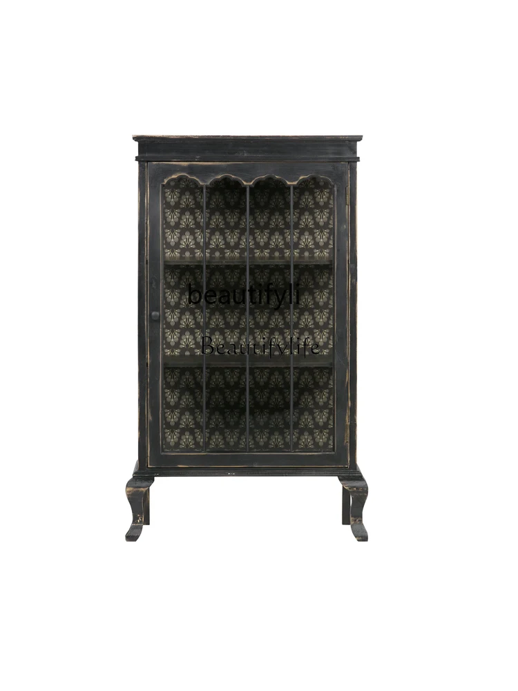 Vintage side cabinet, living room entrance display locker, glass decorative French wine cabinet
Vintage side cabinet, living room entrance display locker, glass decorative French wine cabinet