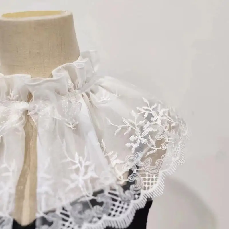 652F Tulle Ruffled Collar Girls Sheer Victorian Collar Lapel Medieval Cosplay Victorian Ruffled Shawl Collar
652F Tulle Ruffled Collar Girls Sheer Victorian Collar Lapel Medieval Cosplay Victorian Ruffled Shawl Collar