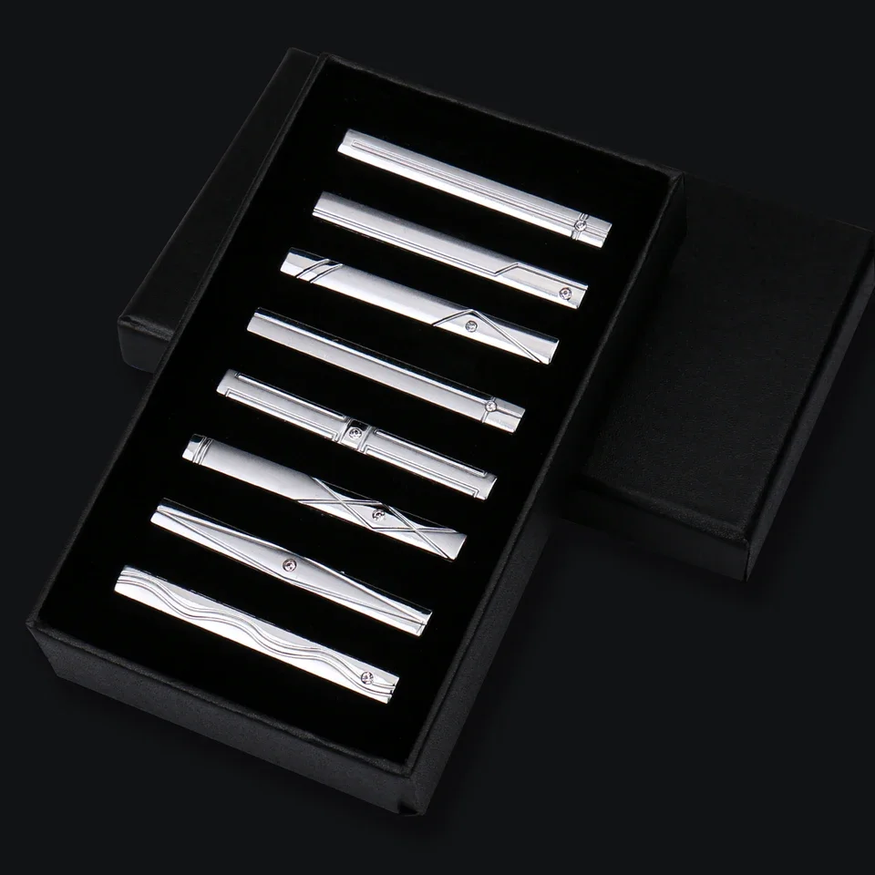 8pcs Tie Clips Metal Diamond With Box For Men Wedding Mens Necktie Clips Set Chrome Stainless Steel
8pcs Tie Clips Metal Diamond With Box For Men Wedding Mens Necktie Clips Set Chrome Stainless Steel