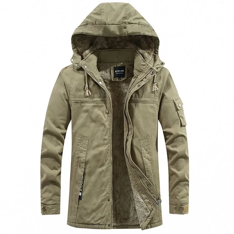 Coat Military Windproof Hooded Jackets Man Washed Cotton Thick Fleece Casual New Winter Warm Varsity Jacket Men
Coat Military Windproof Hooded Jackets Man Washed Cotton Thick Fleece Casual New Winter Warm Varsity Jacket Men