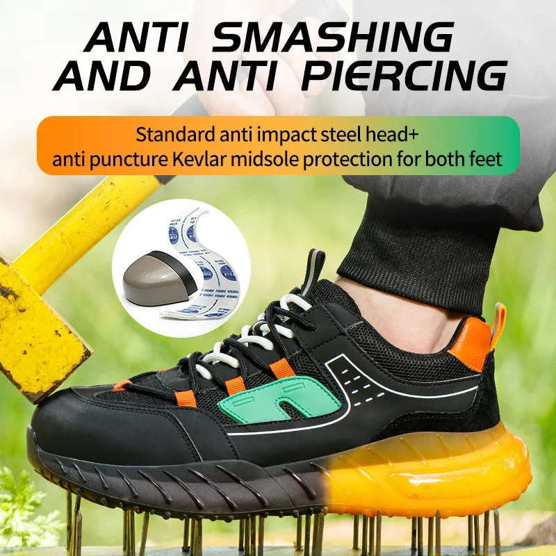 Summer Breathable Safety Shoes for Men and Women, Anti Smashing and Anti Stabbing Steel Toe Work Shoes, Lightweight Hiking Shoes
Summer Breathable Safety Shoes for Men and Women, Anti Smashing and Anti Stabbing Steel Toe Work Shoes, Lightweight Hiking Shoes