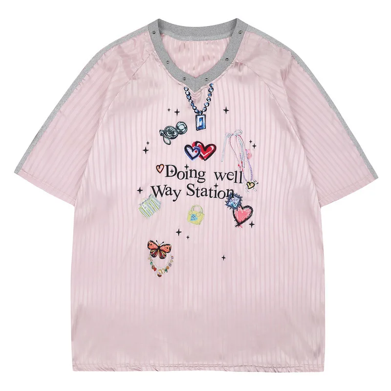 2026 Summer Sweet Sporty V Neck Pink Short Sleeve T Shirt Women Breathable Mesh Casual Trendy Daily Wear Tops
2026 Summer Sweet Sporty V Neck Pink Short Sleeve T Shirt Women Breathable Mesh Casual Trendy Daily Wear Tops