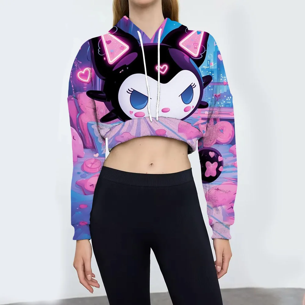 Hello Kitty Kuromi Fashion Womens Sexy Casual Long Sleeve Hooded Short Sweatshirt Plain Crop Tops Pullover Hooded Sweatshirt
Hello Kitty Kuromi Fashion Womens Sexy Casual Long Sleeve Hooded Short Sweatshirt Plain Crop Tops Pullover Hooded Sweatshirt