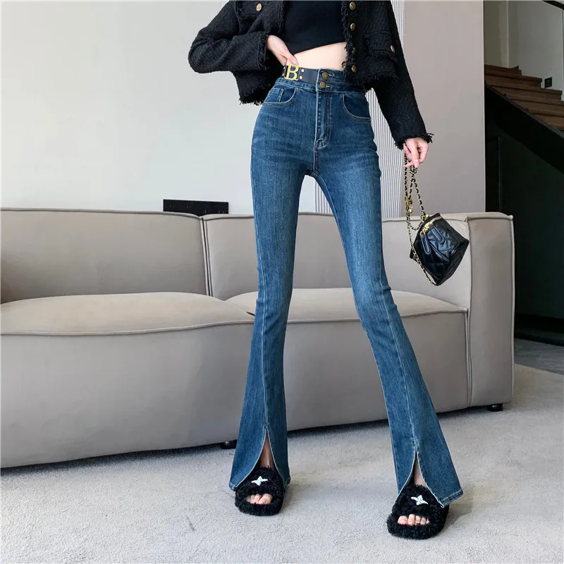 Streetwear Denim Flare Pants For Women High Waist Solid Minimalsit Trousers Female Autumn Fashion Clothing New 2023
Streetwear Denim Flare Pants For Women High Waist Solid Minimalsit Trousers Female Autumn Fashion Clothing New 2023