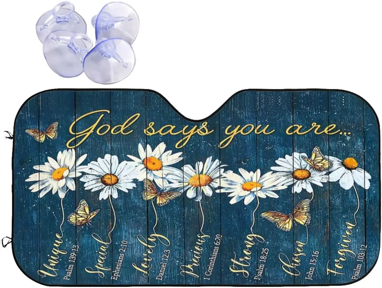 Солнцезащитный козырек для переднего лобового стекла автомобиля, цветок ромашки, бабочка, Бог говорит вас, теплоизоляция автомобиля, термостойкость, автомобиль 130x70 см
Солнцезащитный козырек для переднего лобового стекла автомобиля, цветок ромашки, бабочка, Бог говорит вас, теплоизоляция автомобиля, термостойкость, автомобиль 130x70 см