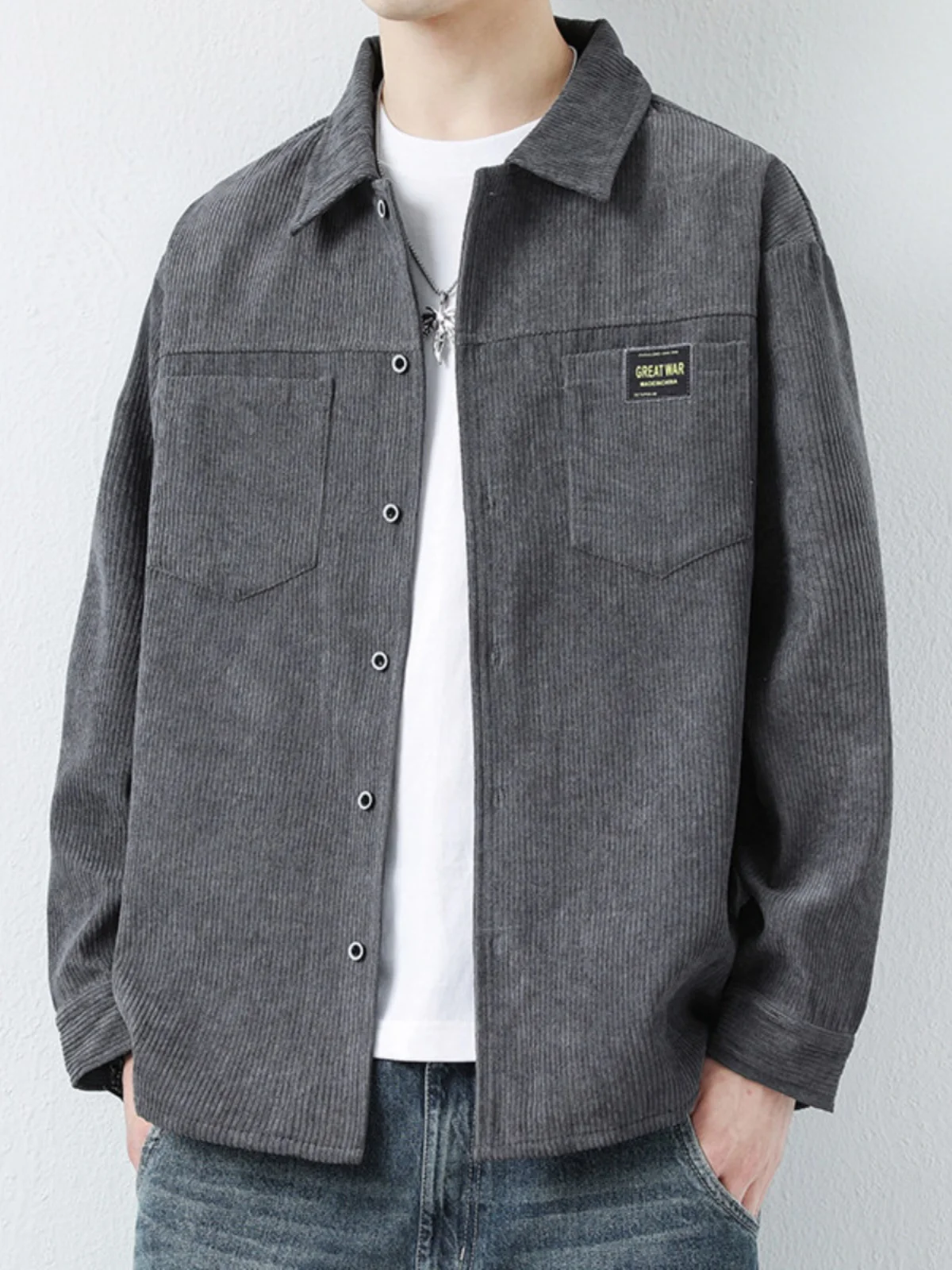 Deep Grey Fleece Lined Knitted Long Sleeve Shirt Men's Style Retro American Floral Patterned Jacket Shoulder Drop Autumn Wear
Deep Grey Fleece Lined Knitted Long Sleeve Shirt Men's Style Retro American Floral Patterned Jacket Shoulder Drop Autumn Wear
