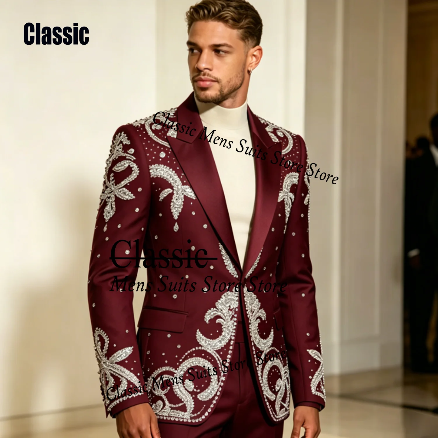 Elegant Sequin Crystal Men suit Luxury Diamond Gem For Prom Groom Male Evening Party Customized Blazer 2 Pieces Set Tuxedos Slim
Elegant Sequin Crystal Men suit Luxury Diamond Gem For Prom Groom Male Evening Party Customized Blazer 2 Pieces Set Tuxedos Slim