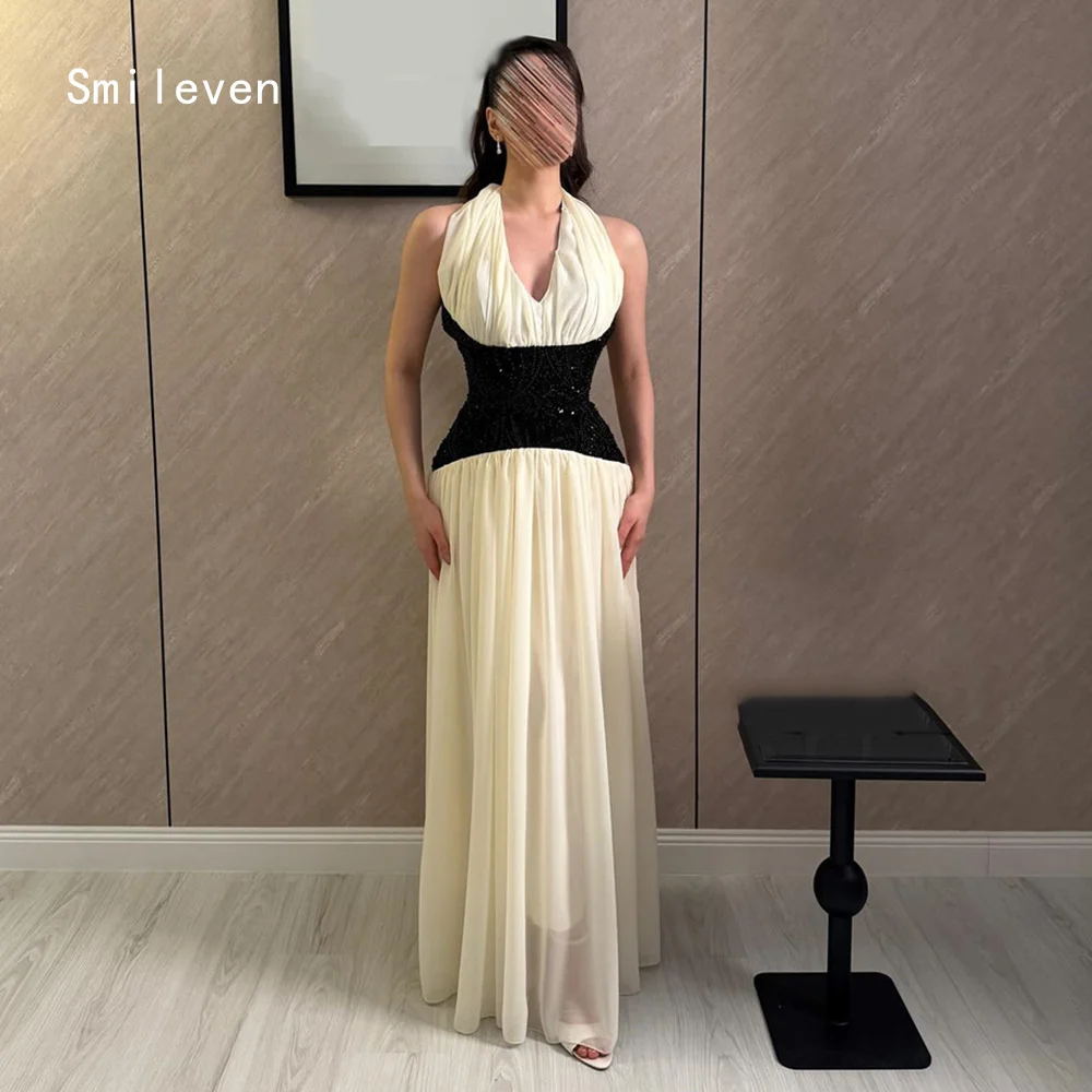 Smileven Luxury Mermaid Prom Dress Illusion Appliques Halter Evening Gowns Elegant Waist Cinching Occasion Dress Customized 2026
Smileven Luxury Mermaid Prom Dress Illusion Appliques Halter Evening Gowns Elegant Waist Cinching Occasion Dress Customized 2026