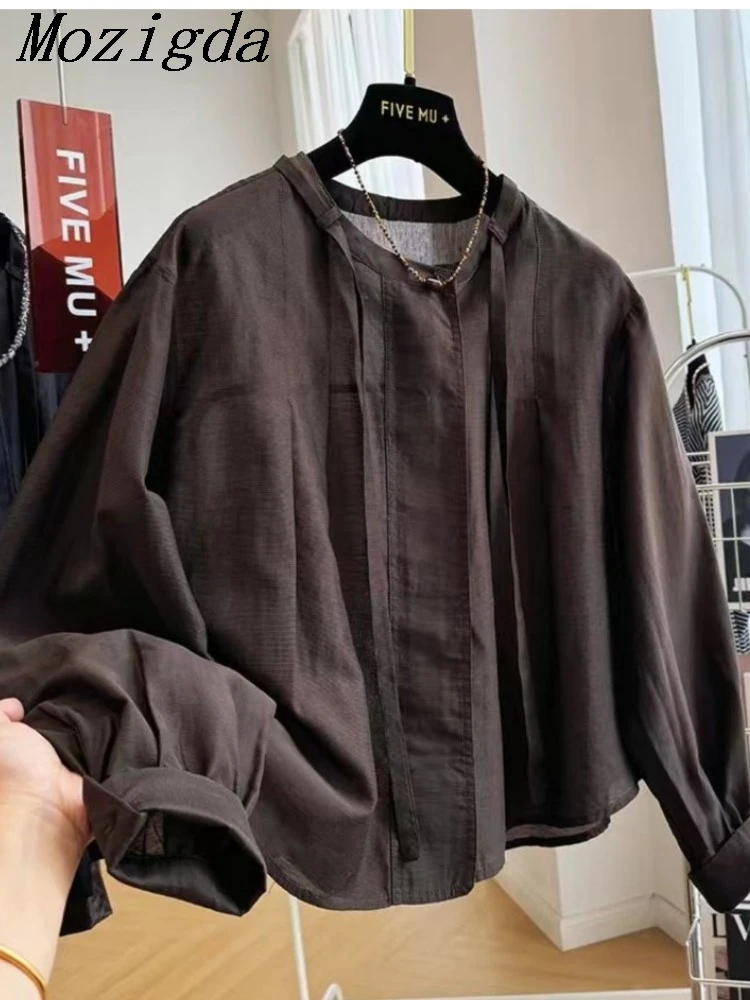 Autumn design sense Korean chic round neck long sleeved shirt women's thin style French style shirt unique Ladies tops
Autumn design sense Korean chic round neck long sleeved shirt women's thin style French style shirt unique Ladies tops