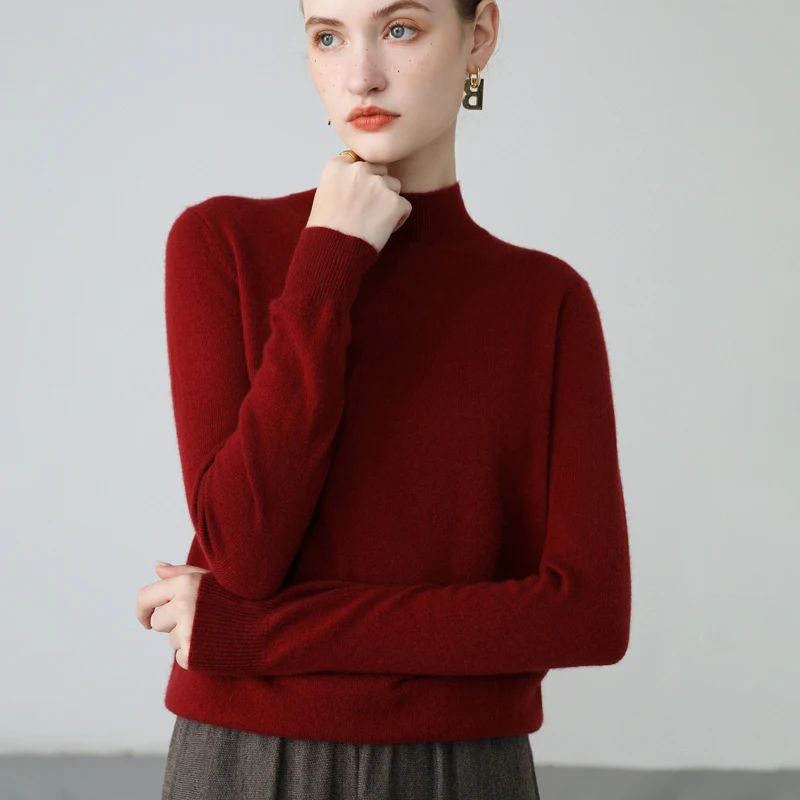 Autumn and Winter New Pure Cashmere Sweater Women's Half High Neck Fashion Solid Fit Versatile Pullover Underlay Knitwear
Autumn and Winter New Pure Cashmere Sweater Women's Half High Neck Fashion Solid Fit Versatile Pullover Underlay Knitwear