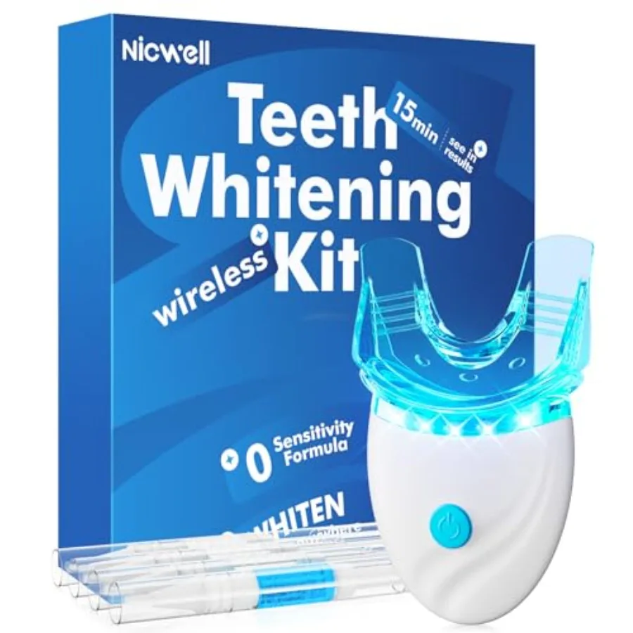 Teeth Whitening Kit LED Light: Professional Care Combo with 3 White Gels + 1 Desensitizing Pen for Daily Bright Emergency Stain
Teeth Whitening Kit LED Light: Professional Care Combo with 3 White Gels + 1 Desensitizing Pen for Daily Bright Emergency Stain