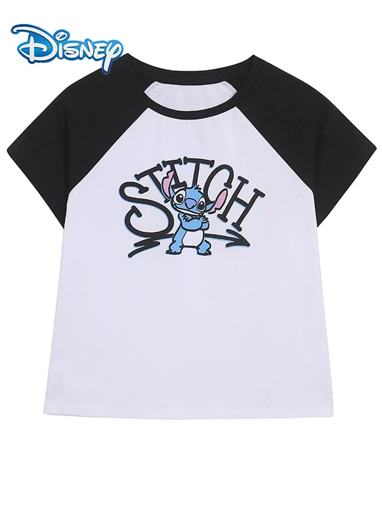 Disney Stitch Little Monster Cartoon Print T-Shirt O-Neck Pullover Women Contrast Color Short Sleeve Tee Tops Female Streetwear
Disney Stitch Little Monster Cartoon Print T-Shirt O-Neck Pullover Women Contrast Color Short Sleeve Tee Tops Female Streetwear