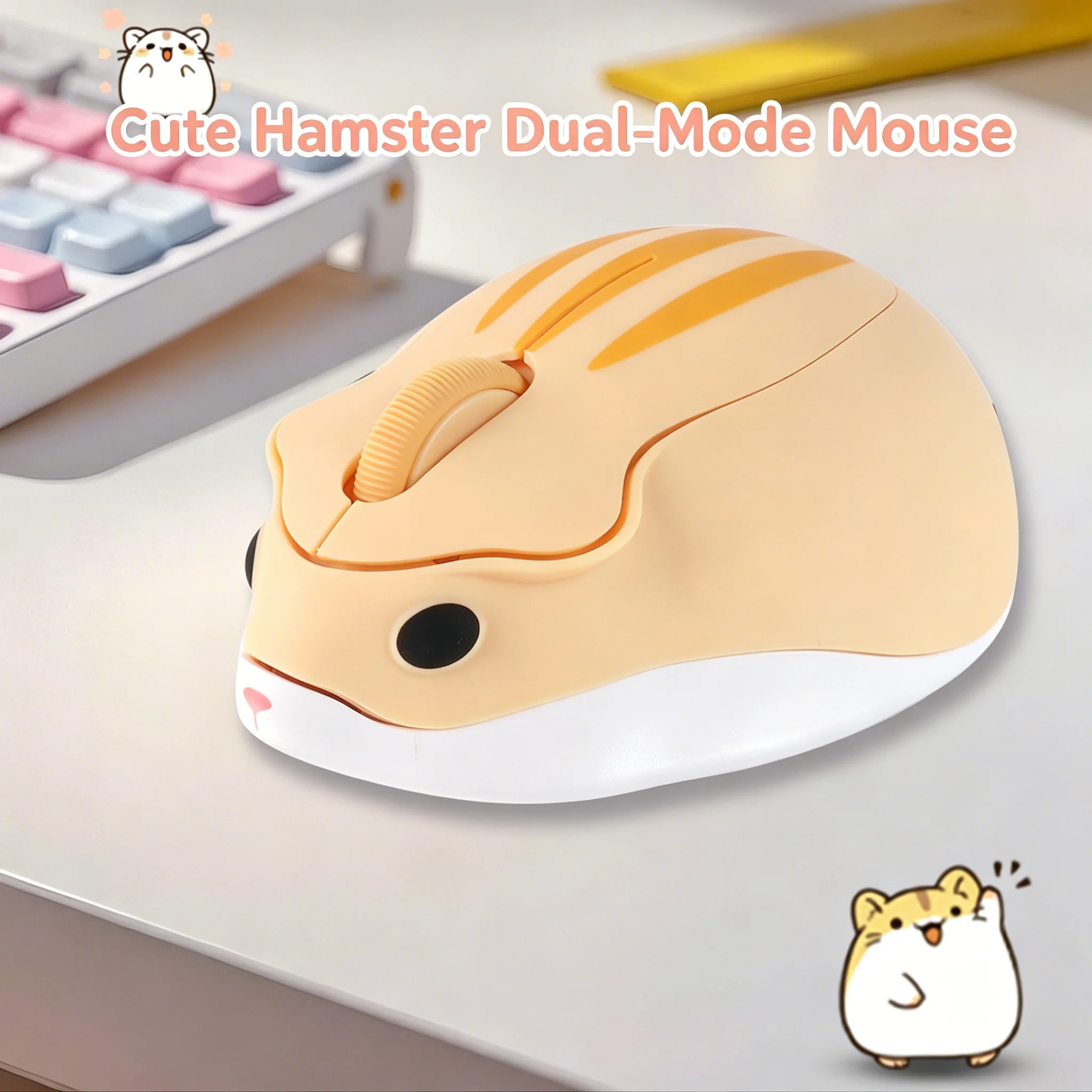 Dual Mode Kawaii 3D Hamster Wireless Mouse 2.4G Bluetooth Mice Ergonomic Grip Plug & Play Ideal Present for Children PC Laptop
Dual Mode Kawaii 3D Hamster Wireless Mouse 2.4G Bluetooth Mice Ergonomic Grip Plug & Play Ideal Present for Children PC Laptop
