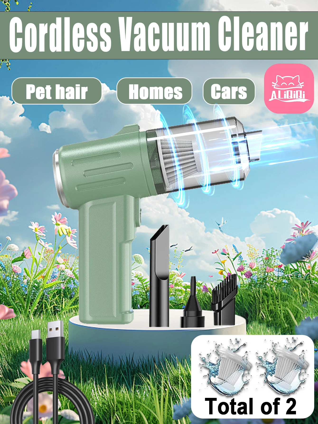 Портативный беспроводной пылесос 4-в-1 со встроенной подсветкой, подходит для уборки дома, автомобилей и шерсти животных
Портативный беспроводной пылесос 4-в-1 со встроенной подсветкой, подходит для уборки дома, автомобилей и шерсти животных