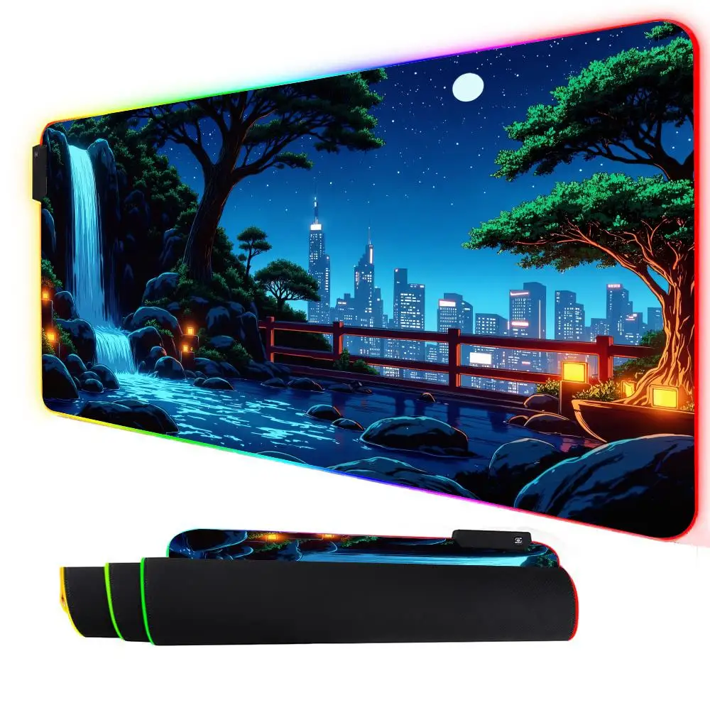 RGB Mouse pad Cyber landscape illustration gaming mat rubber anti-slip Desk Mat LED glow Gaming keypad mousepad pc accessories
RGB Mouse pad Cyber landscape illustration gaming mat rubber anti-slip Desk Mat LED glow Gaming keypad mousepad pc accessories