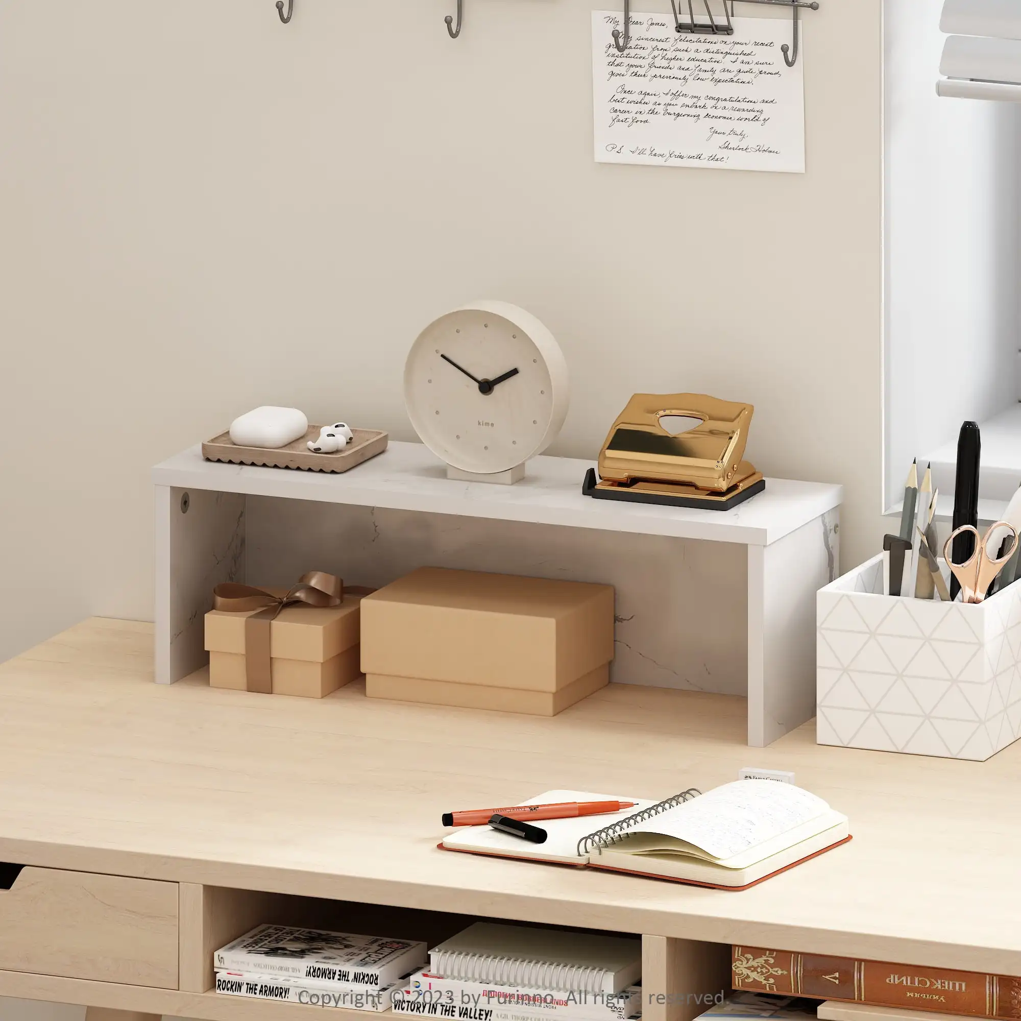 Furinno Classic 18-Inch Desk Organizer, Shelf Organizer Storage & Display Stand, Marble White
Furinno Classic 18-Inch Desk Organizer, Shelf Organizer Storage & Display Stand, Marble White
