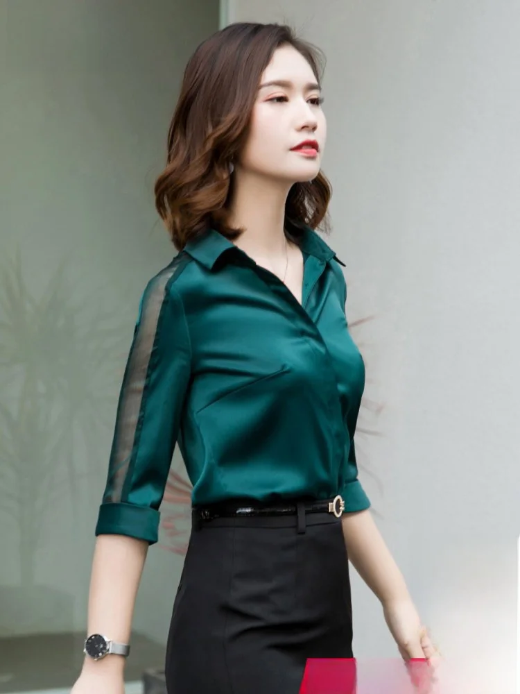 Women's Career Chiffon Shirt Half Sleeve Breathable Summer Fashion Korean Design Thin Blouse Square Collar Button up Regular Fit
Women's Career Chiffon Shirt Half Sleeve Breathable Summer Fashion Korean Design Thin Blouse Square Collar Button up Regular Fit