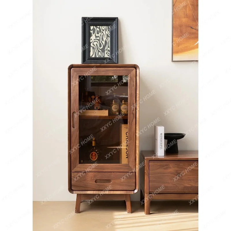 L*Black walnut TV cabinet Modern medieval style living room solid wood cabinet
L*Black walnut TV cabinet Modern medieval style living room solid wood cabinet