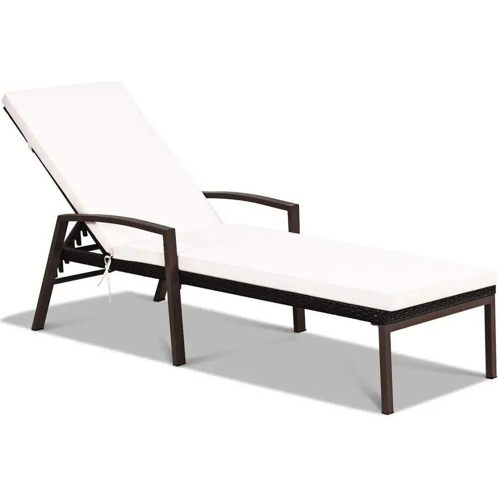 Outdoor Adjustable Backrest Rattan Chaise Lounge Chair with Cushion, Ideal for Patio, Garden, Poolside (Beige)
Outdoor Adjustable Backrest Rattan Chaise Lounge Chair with Cushion, Ideal for Patio, Garden, Poolside (Beige)