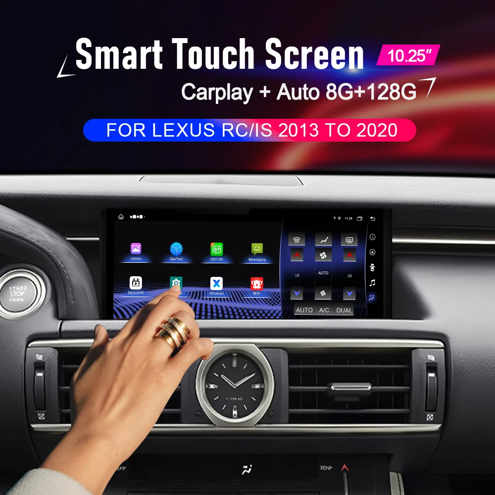 10.25inch Android in-car display host for 2014 to 2020 Lexus IS RC ltimedia player Carplay retains the original menu of features
10.25inch Android in-car display host for 2014 to 2020 Lexus IS RC ltimedia player Carplay retains the original menu of features
