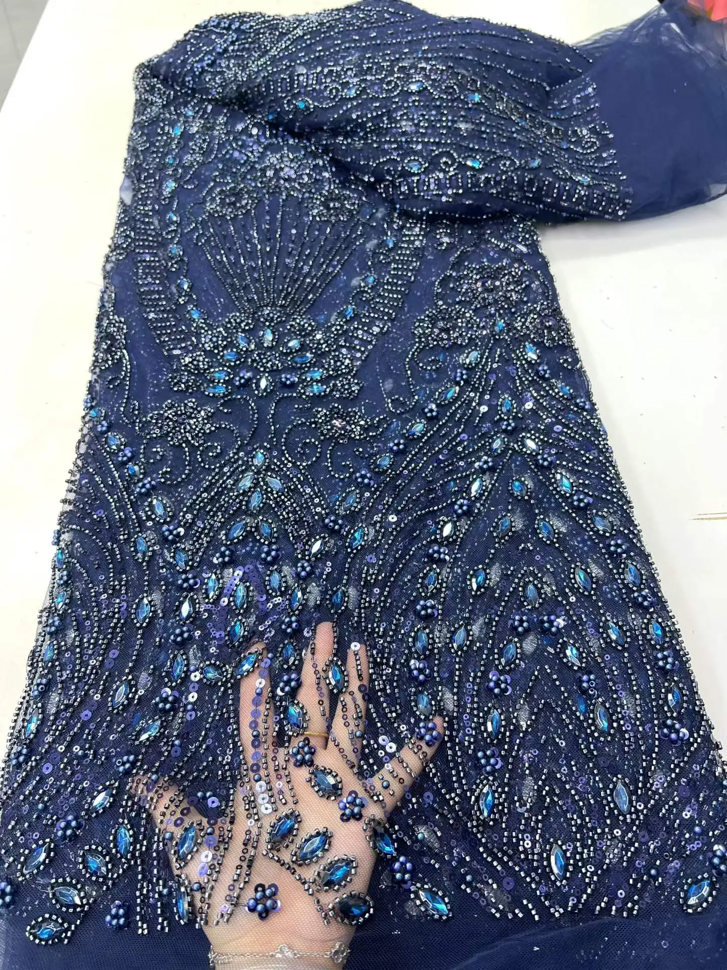 Luxury French Beads Mesh Lace Fabric High-Quality Sequins African Nigerian for Sewing Wedding Party Dress
Luxury French Beads Mesh Lace Fabric High-Quality Sequins African Nigerian for Sewing Wedding Party Dress