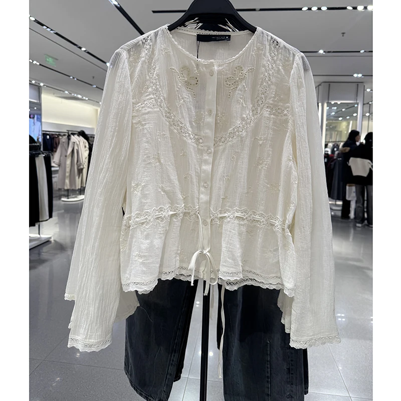 URCACHE Spring 2025 Short Sleeveless Embroidered Waist-Cinching Shirt Long Sleeve Women's Business Casual Fashion Top
URCACHE Spring 2025 Short Sleeveless Embroidered Waist-Cinching Shirt Long Sleeve Women's Business Casual Fashion Top